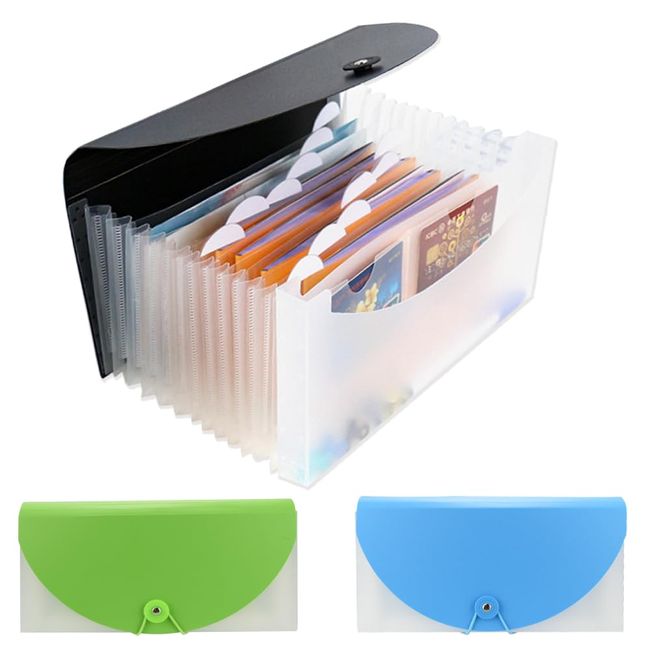 Rakuchin Seikatsu Net, Receipt Case, Receipt File, Gusset, Expandable, Sorting, Rubber Band, Passbook, Seal, 3 Colors