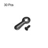 sourcing map Set of 30 Frame Knobs 3/4 Inch Metal Ribbed with Screws (Black)