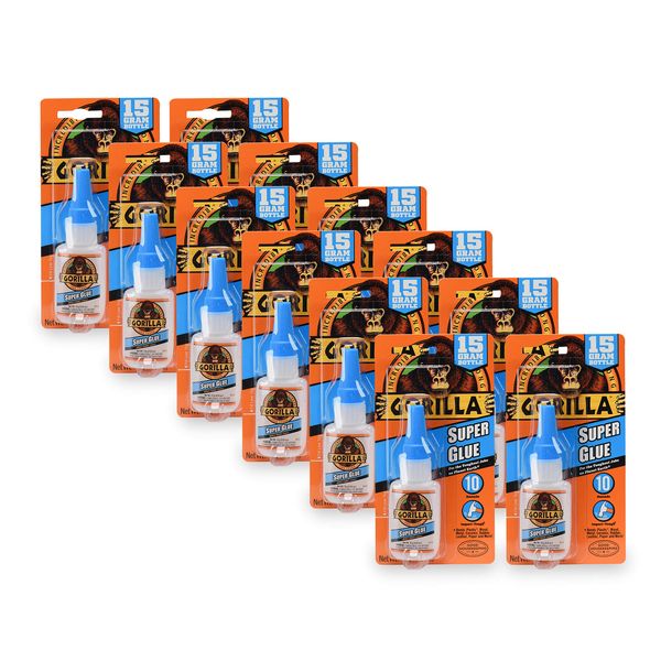 Gorilla Super Glue 15 Gram, Clear, (Pack of 12)