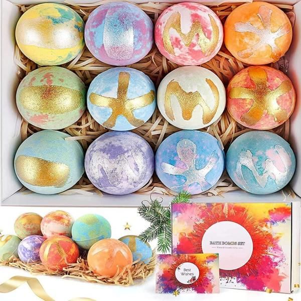 Kingjie Bath Salts Women&#39;s Bath Bomb Set Gift, Foaming with Natural Dead Sea Cocoa and Shea Essential Oils