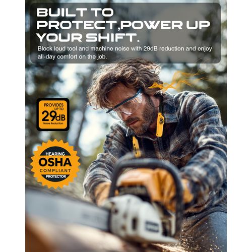 MIPEACE Neckband Bluetooth Headphones, 2-in-1 Around The Neck Work Headphones-OSHA Approved Earbuds w/Built-in Speakers,ENC,100+Hrs Playtime,4 EQ Modes for Bluetooth Hearing Protection Mowing Safety