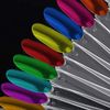 50 Pcs False Nail Sticks Polish Board Nail Polish Practice Display Art Tips with Metal Split Ring (Clear Design#1)