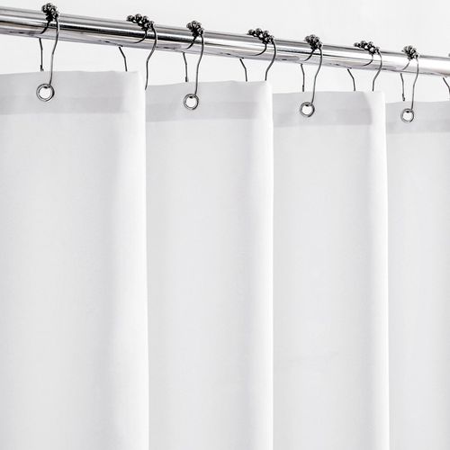 Felisa Extra Long Waterproof Fabric Shower Curtain Liner with 3 Large Magnets,72 x 78 inches Hotel Quality & Soft Cloth Shower Curtain,Washable White Shower Curtain for Bathroom