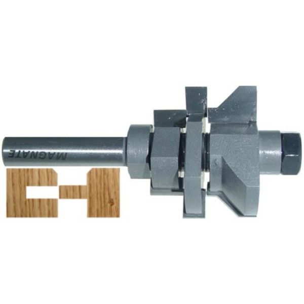 Magnate 9006 Reversible Stile & Rail Router Bits - V-Groove Profile; 3/4" Cutting Height