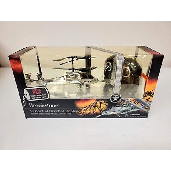 Brookstone U-Control Combat Copter Remote Control Helicopter Toy BRAND NEW