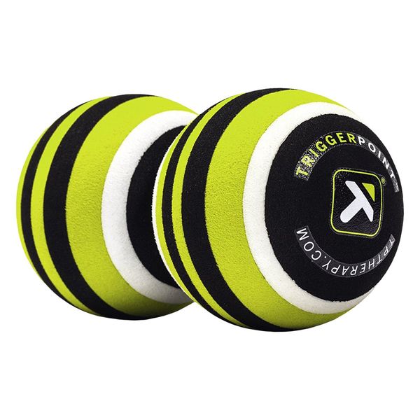 TriggerPoint MB2, Double Massage Ball, Adjustable Length Back Foam Roller, Black and Lime, 9.5 Inch/24 cm