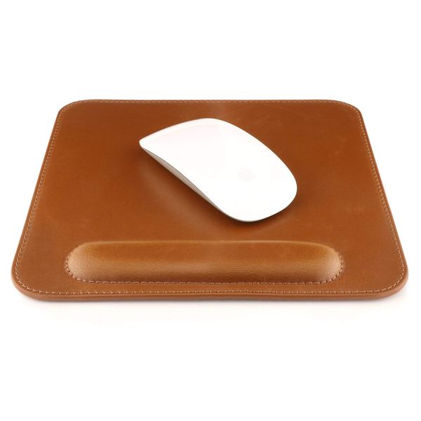 LONDO Leather Mousepad with Wrist Rest (Light Brown)