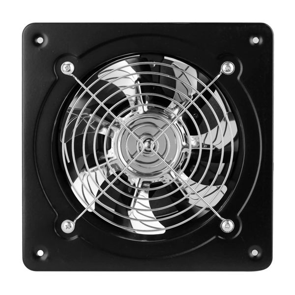 WMLBK Wall Mounted Exhaust Fan, Low Noise Extractor Ventilator Fan, Axial Exhaust Blower Flow Exhaust Attic Ventilation for Home Kitchen Bathroom Garage Warehouse Industrial Restaurant (4 inch Black)