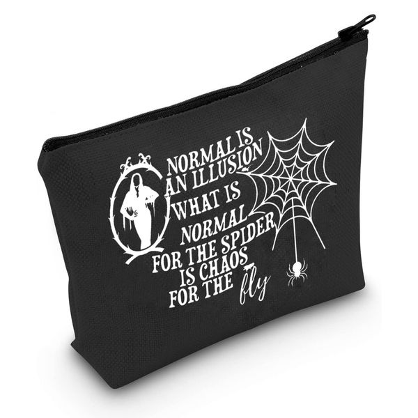 FEELMEM Morticia Make-up-Tasche für Adams Movie Fans Normal is an Illusion Kosmetiktasche Horrorfilm Merchandise Horror Gothic Geschenk, beige, Einheitsgröße, Make-up-Tasche