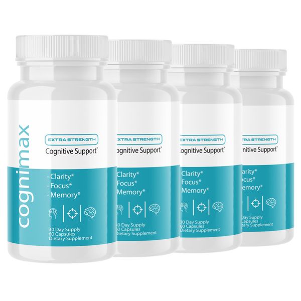 Cognimax Nootropic Brain Pills Supplement for Cognitive Support - 4 Bottles