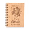 Keep Going Keep Growing Wood Journal [Notebook, Sketchbook, Spiral Bound, Blank Pages]