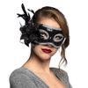 Boland 00289 Flower Venezia Mask, Black