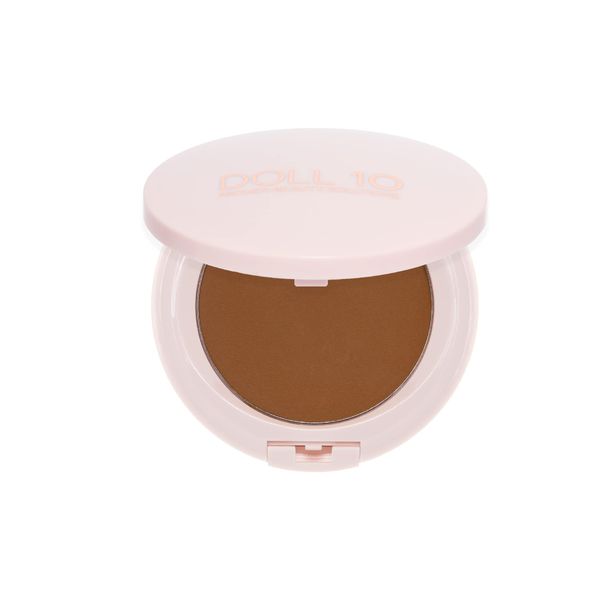 Doll 10 T.C.E. Super Coverage Serum Powder Foundation - Lightweight Buildable Full Coverage Hydrating Anti-Aging Face Makeup (Deep)