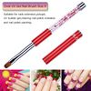 Oval & Flat UV Gel Nail Brush Set Rhinestone Handle Professional Nail Art Tools (Multi-colored)