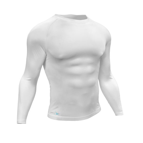 Precision Unisex's Essential Base Layer Long Sleeve Shirt, White, Medium