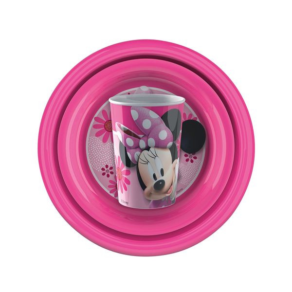 generique Minnie Pink Plastic Dinnerware Set