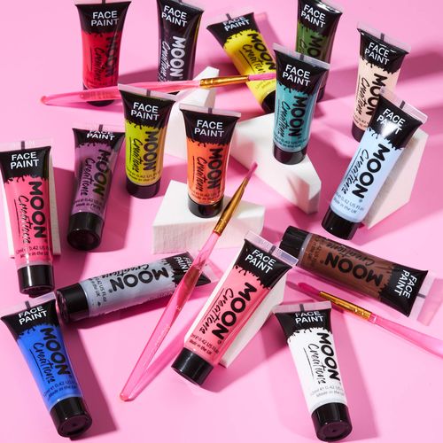 Moon Creations Face & Body Paint Tubes | Brown | 12ml | Ready to Use Face Paint | No Flake | Cruelty Free, Made in UK | Face Paint for Kids, Adults, Fancy Dress, Festivals, Halloween & More