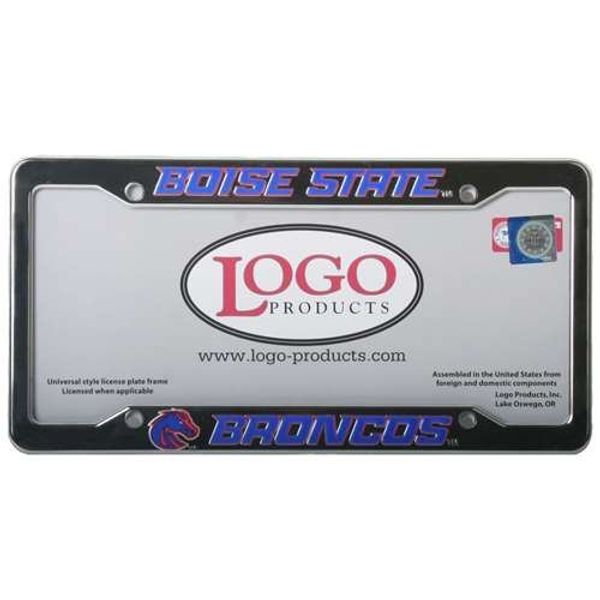 Logo Products Boise State Broncos Chrome Plastic License Plate Frame