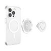 White Black Heart Valentines Day PopSockets PopGrip for MagSafe