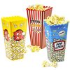 Red Co. 3-Pack Reusable Popcorn Bucket Tubs, 8 inch Nesting Containers, Assorted Retro Pattern