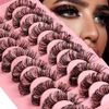 Cluster Lashes False Eyelashes Individual D Curl Russian Strip Lashes Fluffy Wispy DIY Eyelash Extension Natural Look Reusable lashes Handmade Thick Soft Dramatic Fake Eyelashes 10 Pairs (DD05-16)