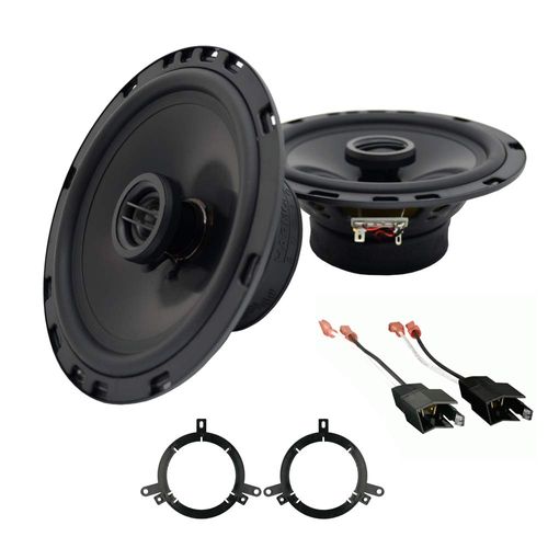Harmony Audio Bundle Compatible with 1997-2000 Dodge Dakota HA-R65 New Front Door Speaker Replacement Upgrade Package with HA-826600 Aftermarket Speakers Adapter Kit