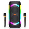 Bluetooth Speaker With 2 Microphones Portable Karaoke Machine For Party Dual Sub