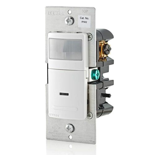 Leviton DOS02-1LW Decora Motion Sensor In-Wall Switch, Auto-On, 2.5A, Single Pole, White