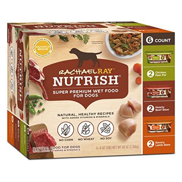 PACK OF 6 RACHEL RAY NUTRISH NATURAL WET DOG FOOD MEAT VITAMIN MINERALS 8 OZ