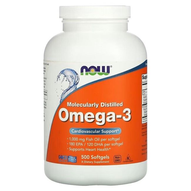 NOW Omega-3 Fish Oil, 1000mg, 500 Softgels