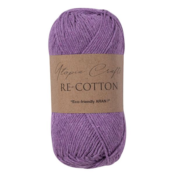 Utopia Crafts Re-Cotton Knitting Yarn, 100g (Muted Purple)