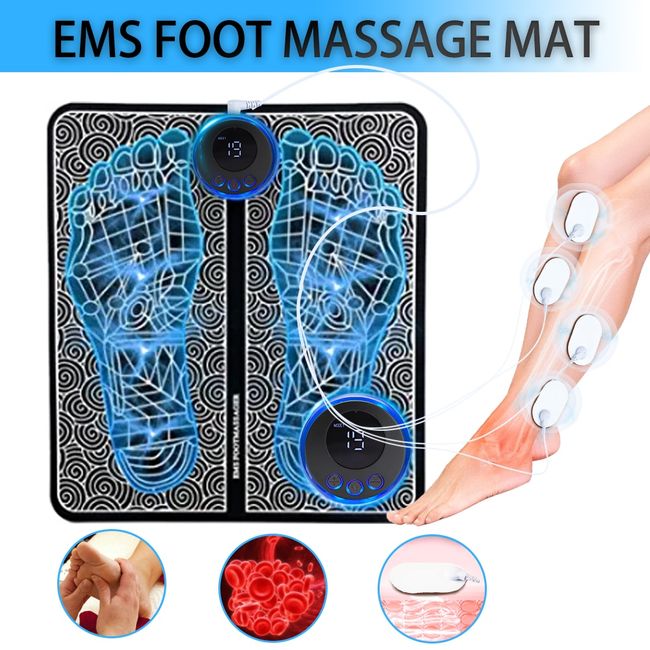 Smart Foot Massager Mat, Ems Pulse Portable Electric Muscle Stimulator  Massage Pad For Foot Acupuncture Massage