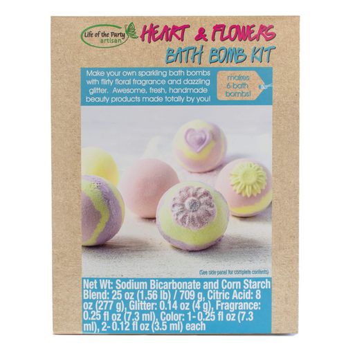 Life of the Party Heart & Flowers Bath Bomb Kit,
