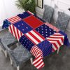 Walmsco Tablecloth Flag Star Patchwork Pattern Decor For Dining Room Kitchen Rectangular Table Cover 132 * 178cm