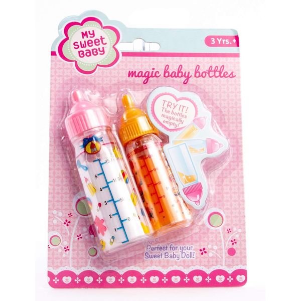 Toysmith My Sweet Baby, Magic Baby Bottle Set, Two Bottles, For Boys & Girls Age 3+