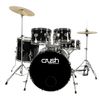 Crush Drums AL528-900 Alpha Complete 5pc Drumset Package with Cymbals Black