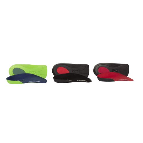 PRO 11 WELLBEING 2 Pairs of 3/4 Slim fit Orthotic Insoles with Poron Heel pad fits in Most Shoes (5/6.5 UK, Pink)