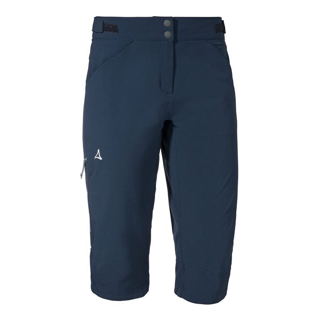 Schöffel Damen Pants Moldavia L, wasserabweisende Radhose, Fahrradhose mit verstellbarem Bund und vorgeformten Knien, dress blues, 46