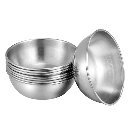 UPKOCH 8Pcs Stainless Steel Sauce Dishes (8cm), Mini Individual Saucers Bowl Round Seasoning Dishes, Prep Bowls, Dipping Bowls, Serving Dishes, Seasoning Bowl Sushi Soy Dishes (Silver)