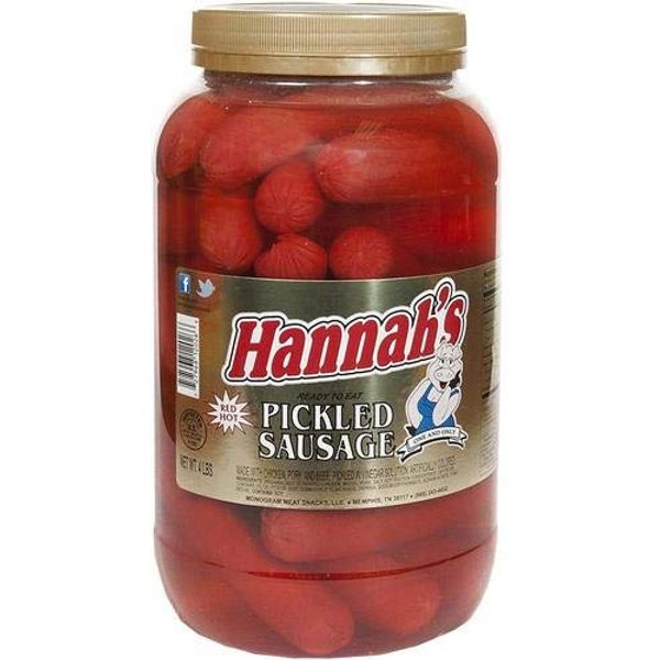 Hannah's Hot Pickled Sausage 39 ct. Gallon Jar