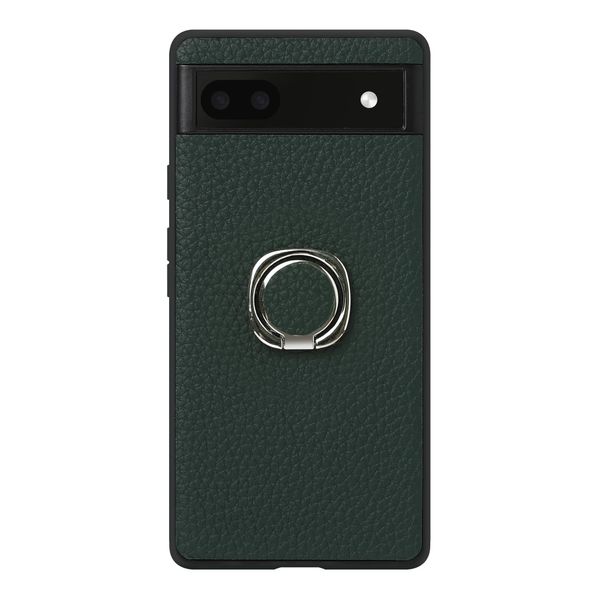 Google Pixel 7a Case, Genuine Leather, Shrink Leather, Smartphone Case, Smartphone Cover, Back Case, Mobile Case, Smartphone Ring, Strap, Fall Prevention, Stand Function (Pine)