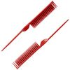 CocoBlack Naturals 3 Row Styling Comb For Detangling, Defining And Separating Curls (Red)