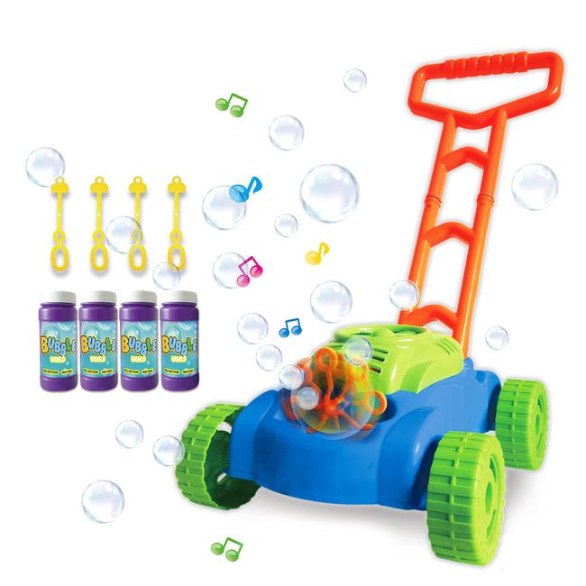 ToyVelt Bubble Lawn Mower for Kids - Automatic Bubble Mower with Music Sounds Best Toddler Boy Toys for Kids Lawn Mower Sports & Outdoor Play Toys for Boys & Girls Ages 3-12 Years Old