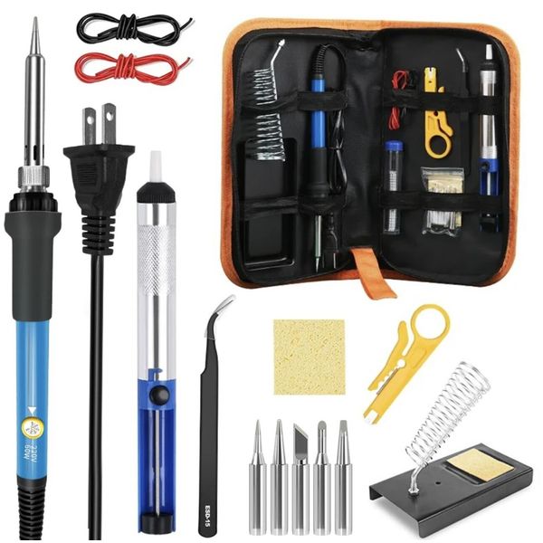 Thermostatic electric soldering iron set adjustable temperature 60W