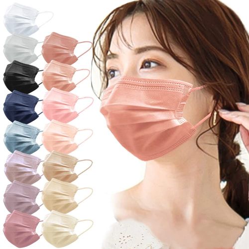 millarouge pbgf Non-Woven Color Mask, Complexion Color, Small Face, Normal Size, Disposable Mask, 50+1 Piece, Complexion Mask, Soft Mask, Normal Size, Pink Beige, pbgf
