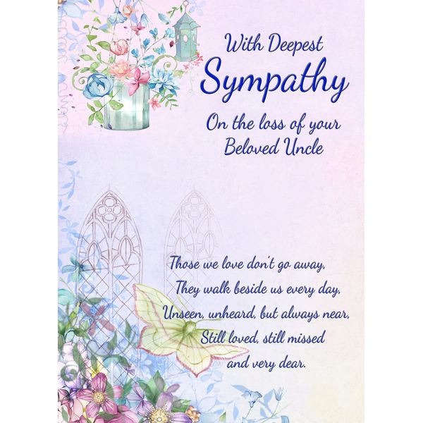 Sympathy Bereavement Card (Deepest Sympathy, Beloved Uncle)