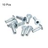 sourcing map M4 Multi-Grip Rivet Nuts, 10pcs Pre-Bulbed Shank Flat Head Threaded Insert Nut Carbon Steel Plus Nuts for Construction Industrial