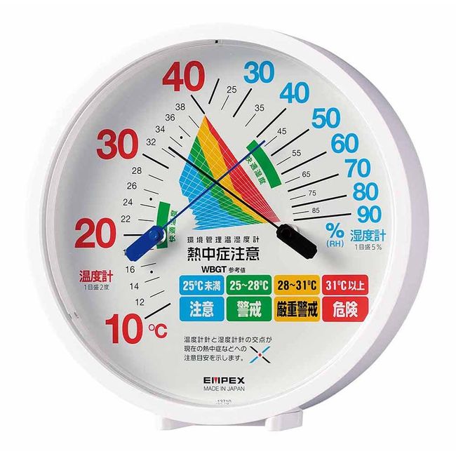 enpekkusu Weather Meter, Temperature Hygrometer Environmental Management Hygrometer Heat [Note] place Hanging Unisex Made in Japan White TM – 2484 