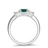 Ladies Solid Sterling 925 Silver 3 stone White Sapphire & Emerald Eternity Ring (M)