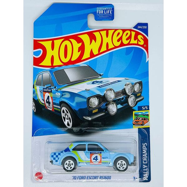 Hot Wheels 2022 - '70 Ford Escort RS1600 - Rally Champs - Blue - Good Year - Mint/NrMint Ships Bubble Wrapped in a Box